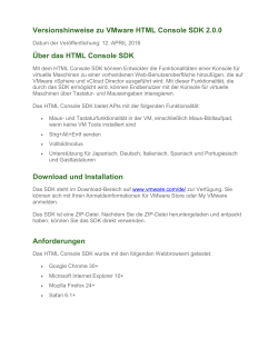 Versionshinweise zu VMware HTML Console SDK 2.0.0 Über das