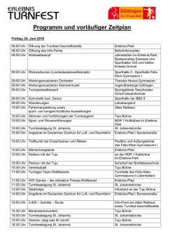 Programm und vorläufiger Zeitplan