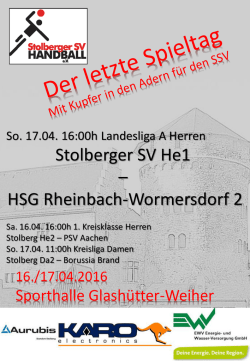 Stolberger SV He1 &ndash; HSG Rheinbach