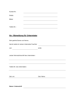 An- /Abmeldung für Untermieter