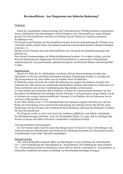 Herzinsuffizienz &ndash; hat Magnesium eine klinische Bedeutung?