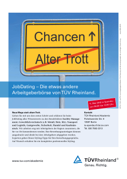 JobDating – Die etwas andere Arbeitgeberbörse von TÜV Rheinland.