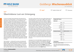 Goldbergs Wochenausblick