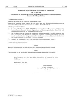 DURCHF&Uuml;HRUNGSVERORDNUNG (EU) 2016