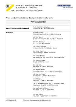 Gerichts- und Privatgutachter der BZK Karlsruhe