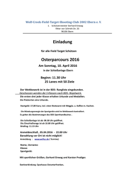 Einladung Osterparcours 2016 - Wolf-Creek-Field-Target