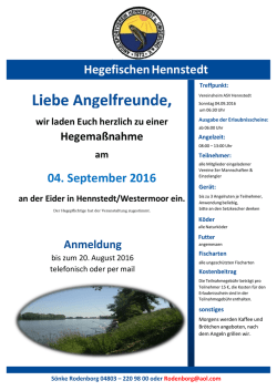 Hegefischen Hennstedt 04. September 2016