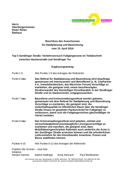 Herrn Oberb&uuml;rgermeister Dieter Reiter Rathaus Beschluss des