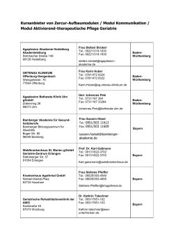 Kursanbieter von Zercur-Aufbaumodulen / Modul Kommunikation