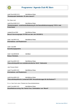 Programme / Agenda Club RC Bern 10.04.2016 17:04