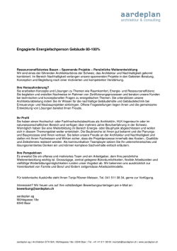 Inserat Energiefachperson Geb&auml;ude