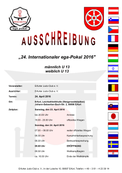 Ausschreibung ega-Pokal 2016 - Thüringer Judo