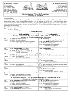 Gottesdienste - Herzlich Willkommen in der Pfarrei Deutschland