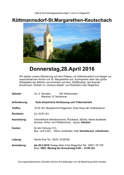 Donnerstag,28.April 2016 - Kneipp Aktiv Club Klagenfurt