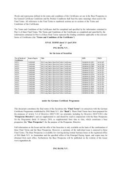 Final Terms - ING Markets