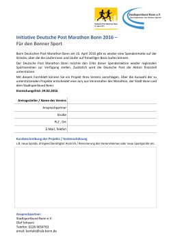 Bewerbungsformular - Stadtsportbund Bonn eV