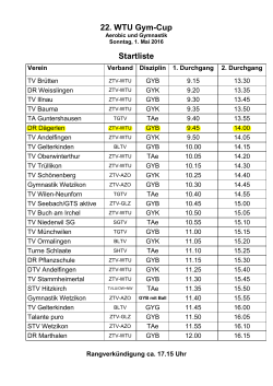 Startliste - TV Dägerlen