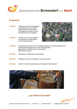 Einladung zum Gewerblerstamm - Gewerbeverein Birmensdorf und