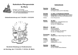 Gottesdienstordnung - Die Katholische Pfarrgemeinde St. Maria in