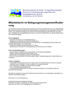 Mitarbeiter/in im Belegungsmanagement/Kodie- rung
