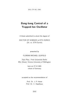 Bang-bang Control of a Trapped-Ion Oscillator - ETH E