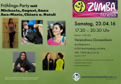 ZUMBA Frühlings-Party am 23.04.2016