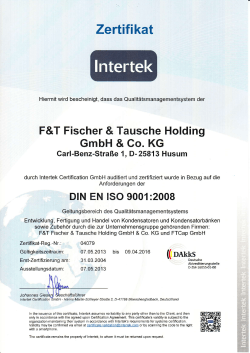 Zertifikat - FTCAP GmbH