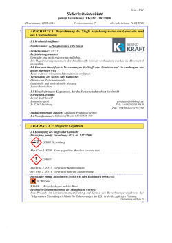 Sicherheitsdatenblatt - Sicherheitsdatenblätter Bernd Kraft