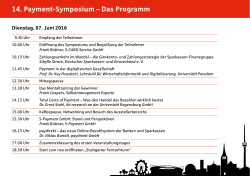 14. Payment-Symposium – Das Programm - S
