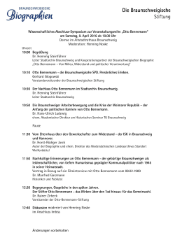 Ablauf Symposium - Die Braunschweigische Stiftung
