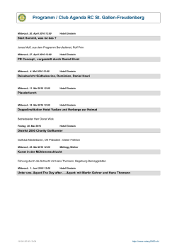 Programm / Club Agenda RC St. Gallen