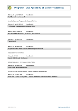 Programm / Club Agenda RC St. Gallen