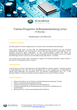 Trainee-Programm Softwareentwicklung (m/w)