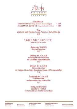 Aktuelle Tageskarte zum als PDF