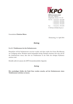 einem Trinkbrunnen an der Stefanienwarte