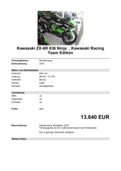 Detailansicht Kawasaki ZX-6R 636 Ninja €,€Kawasaki Racing Team