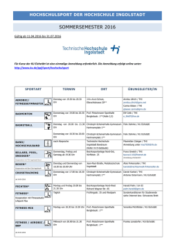 Hochschulsport in Ingolstadt im Sommersemester 2002