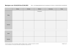 Men&uuml;plan Konvikt Chur