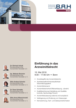 Einf&uuml;hrung in das Arzneimittelrecht