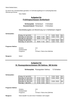 Aufgebot Schlierbach und Ruessgrabenschiessen