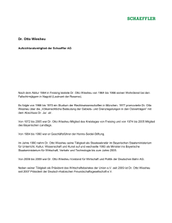 Dr. Otto Wiesheu: Aufsichtsratsmitglied der Schaeffler AG