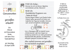 Ein Abend mit besonderer Note mit dem Duo