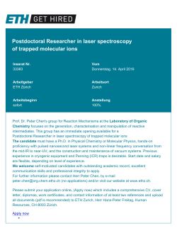 Postdoctoral Researcher in laser spectroscopy of