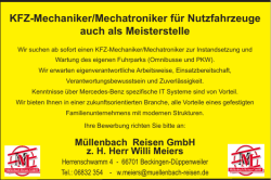 KFZ-Mechaniker/Mechatroniker für Nutzfahrzeuge auch als