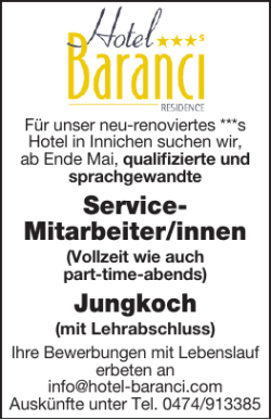 Service- Mitarbeiter/innen Jungkoch