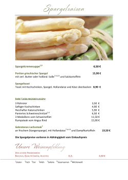 Spargelcremesuppe 4,50 €