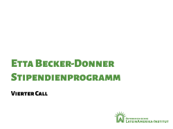 Etta Becker-Donner Stipendienprogramm