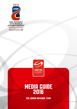Media guide 2016 - Swiss Ice Hockey