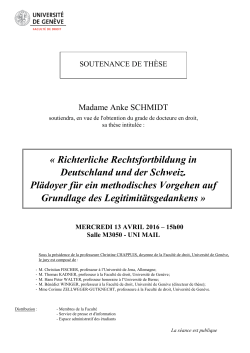 « Richterliche Rechtsfortbildung in Deutschland und der Schweiz