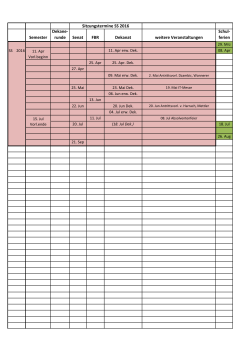 Semester Dekane- runde Senat FBR Dekanat weitere